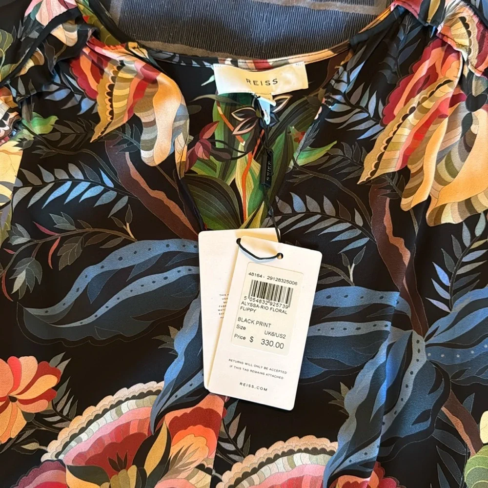 REISS floral print mini dress - Picture 6 of 6